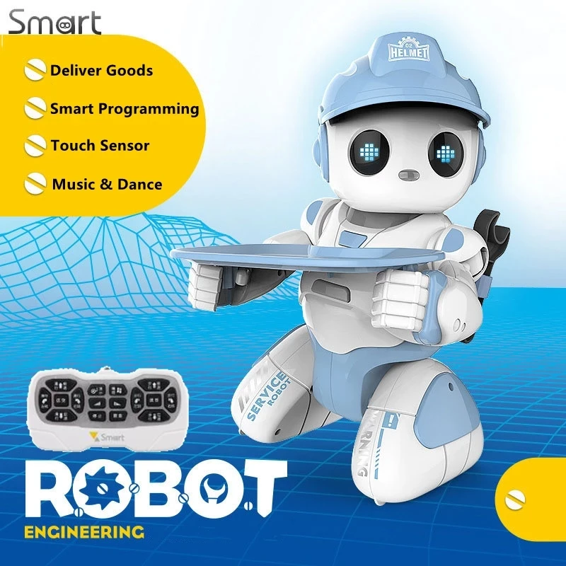 

Remote Control Intelligent Smart Robot RC Delivering Robot Can Singing Dancing Program Gliding Home Decoration Kid Friends Toys