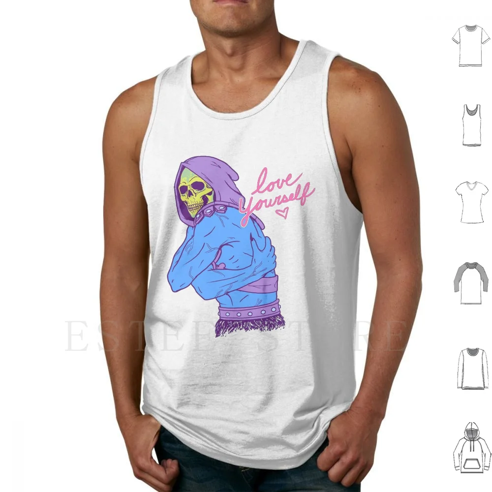 

Skeletor-Love Yourself Tank Tops Vest Cotton 83 Heman Skeletor He Man Masters Universe Hemanrockroll Love Love Your Self