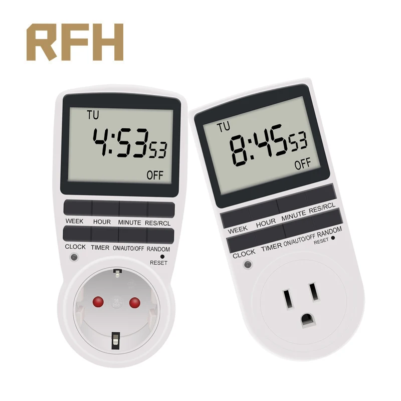 Electronic Digital Timer Switch EU US  Plug Kitchen  Outlet 230V 110V 7 Day 12/24 Hour Programmable Timing Socket