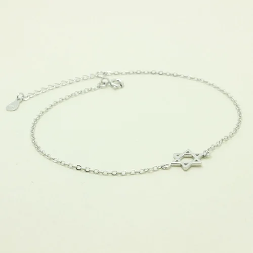 Personality New Art 925 Sterling Silver Jewelry Female Simple Bar Six-pointed star High-quality Popular Bracelet for women