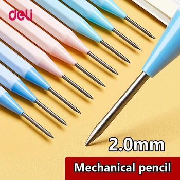 עט מכני Deli 2.0mm עופרת HB 2B כתיבה סקיצה אוטומטית עט תיקונים לילדים ציוד כתיבה עם מחדד עט