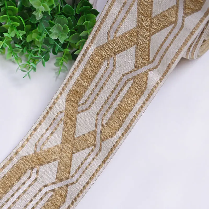 25Yards 9cm Embroidery Lace Woven Jacquard Ribbon Trims Pattern For Curtain Sofa Clothing Straps Accessory DIY Sewing Fabric