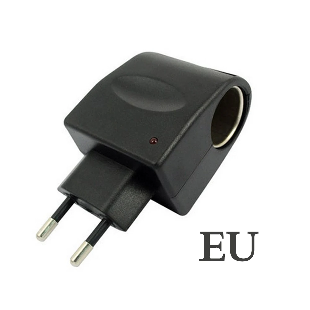 1PCS EU AC 220V To DC 12V Car Cigarette Lighter Power Adapter  Black Converter High Quality Automobile Accessories