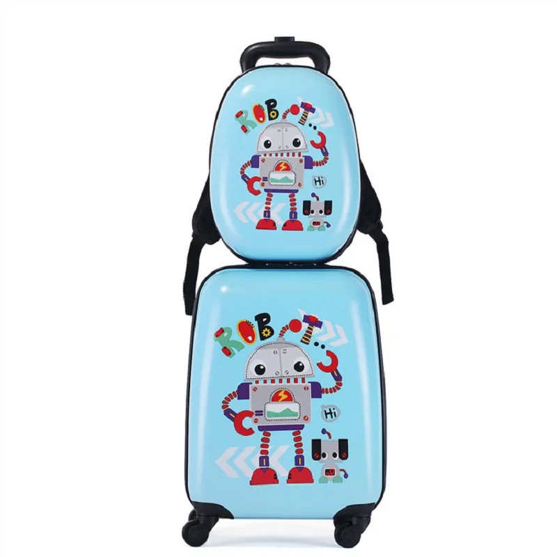 LeTrend-Ensemble de valises à roulettes de dessin animé mignon pour enfants, bagage à roulettes, chariot Spinner, sac de voyage pour enfants, cabine