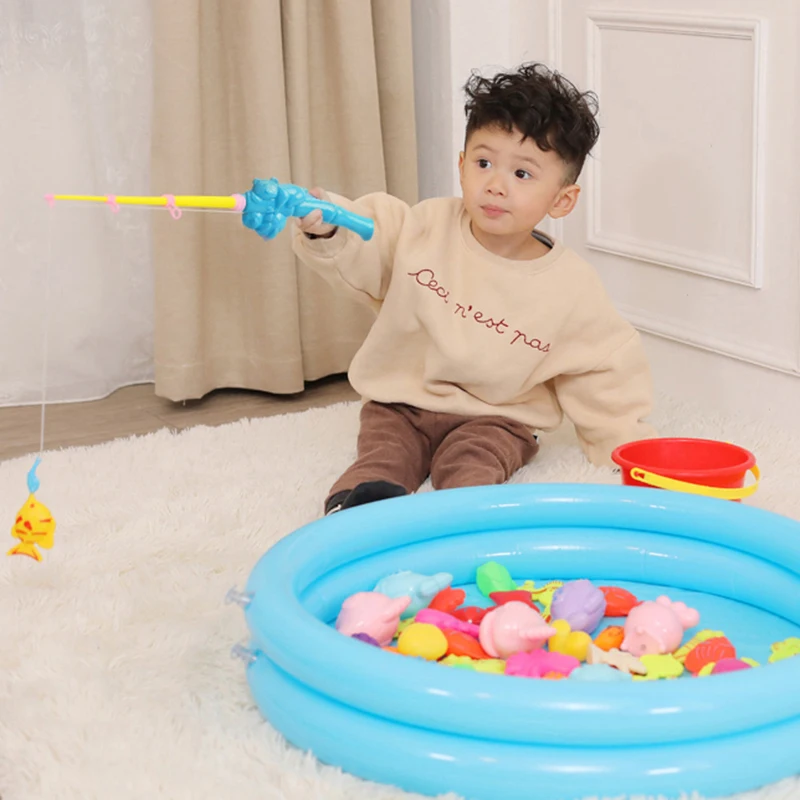 Children Bathtub Magnetic Fishing Toy Swimming Bathing Pool Water Floating Fish Toy Parent-child Interactive Toys Game Baby Toys