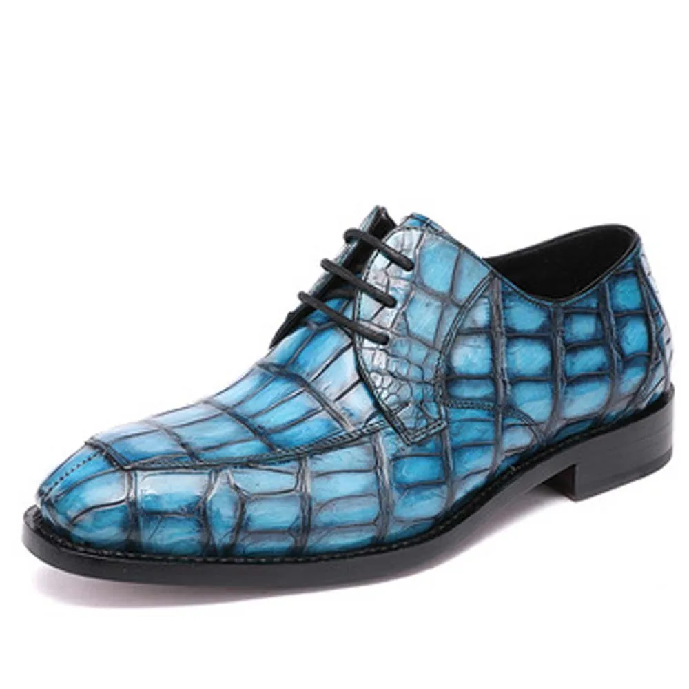 

hubu new crocodile leather British style Men dress shoes blue male fashion Leather shoes male shoes men formal shoes