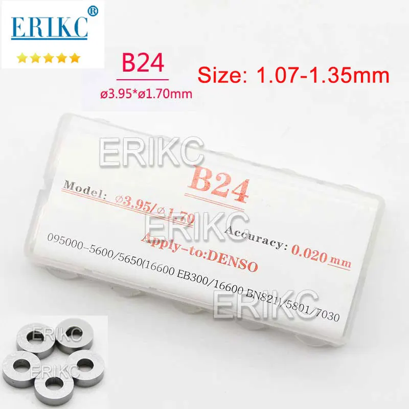 Arandelas de inyección diésel B24, 1,07-1,35mm, para Denso, ajuste de alta precisión, cuñas, junta de válvula de boquilla de inyector Common Rail B24