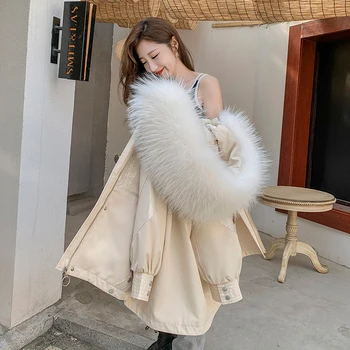 หนาผู้หญิง Parkas Rex กระต่ายขนสัตว์ที่ถอดออกได้ Linner สั้นเสื้อขนสัตว์ Sequins หลวมหญิงเสื้อแจ็คเก็ตฤดูหนาว