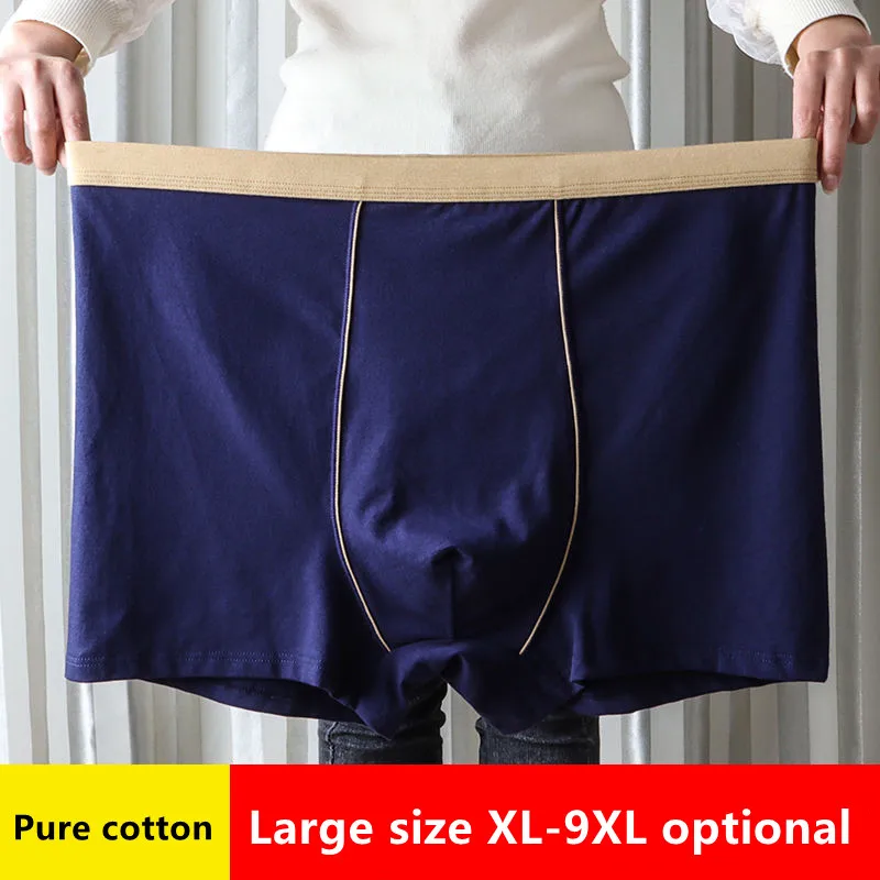 Large Size Seamless Underwear Men Solid Cotton Boxer Shorts Men\'s Panties Breathable Boxers Mens Pack Underpants Man