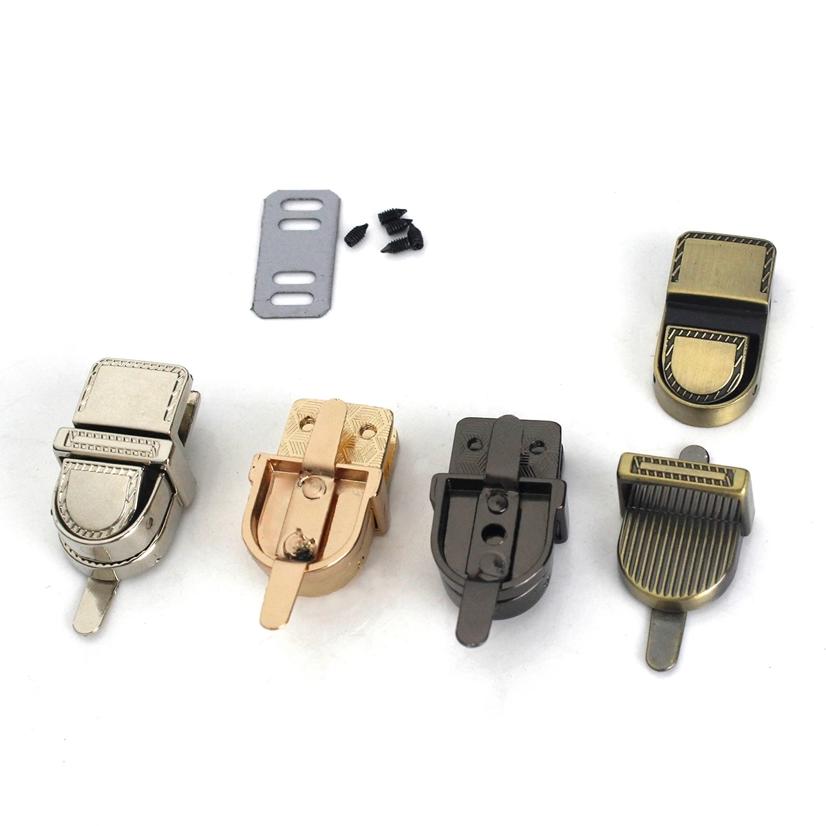 1pcs Metal New Style Push Lock Tongue Lock Clasp Closure Parts for Leather Craft Women Bag Handbag Purse Hardware Accessories