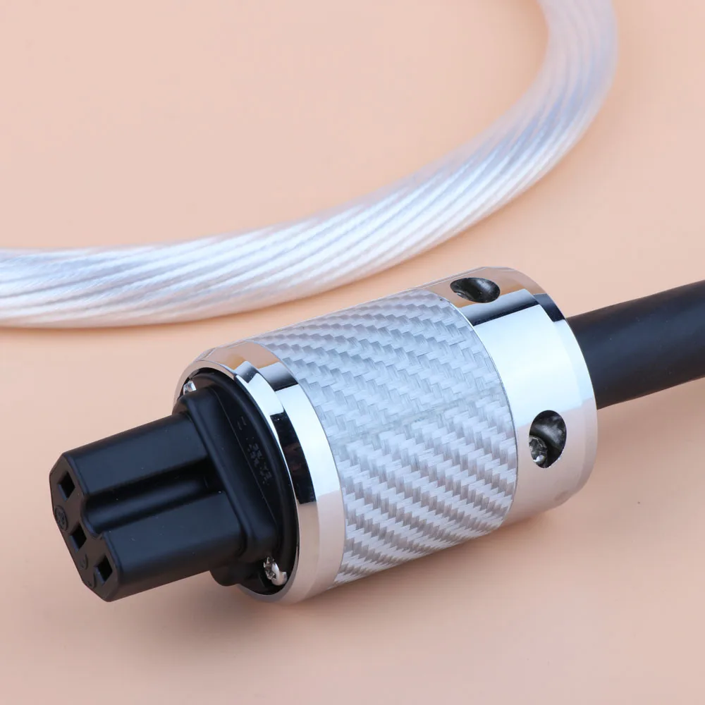 5N OCC كابل طاقة الصوت المطلي بالفضة Hifi كابل سلك الطاقة لـ DVD CD AMP ترقية سلك الطاقة إصدار كابل طاقة التيار المتردد