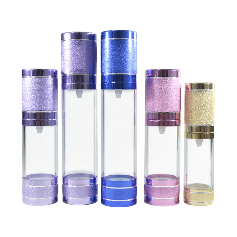 100pcs 30ml gold sliver purple plastic airless pump bottle  1oz blue airless pump bottle plastic  vacuum bottle