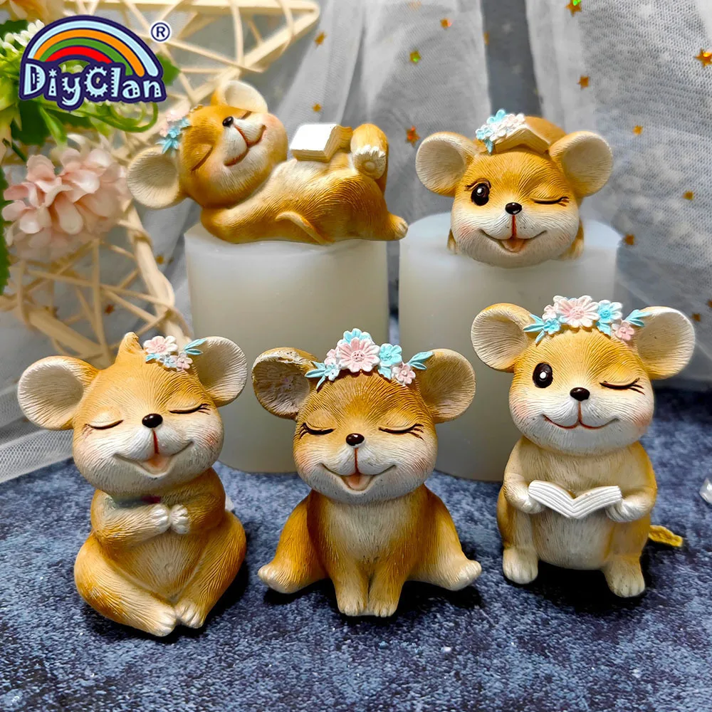 3D Simulation Mouse Chocolate Silicone Mold For Cake Topper Decoration New Year Candle Making 2020 Animal Plaster Resin Molds