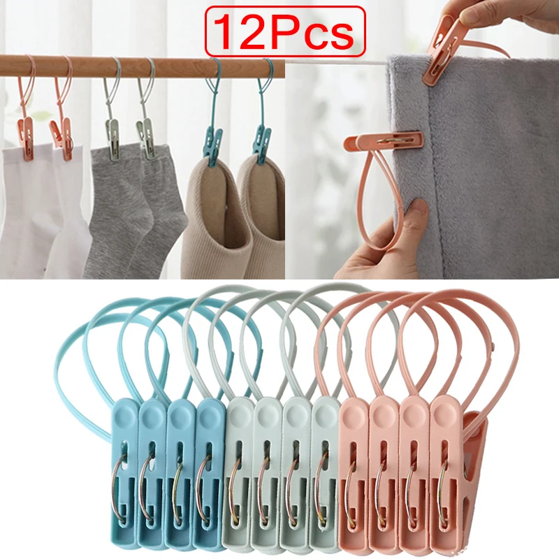 1/6/12pcs Multipurpose Plastic Clothes Pegs Bathroom Towel Clip Clothespins Underwear Socks Drying Clothing Storage Supplies