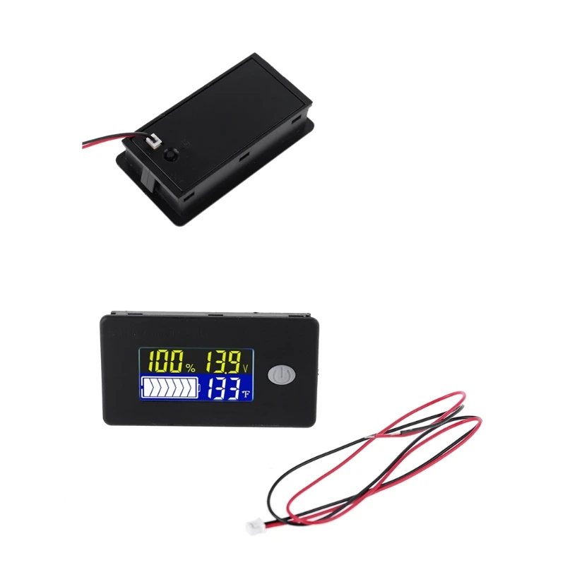 Imagem -03 - Li-ion Lifepo4-indicador de Capacidade da Bateria 12v 24v 36v 48v 60v 72 Display Lcd Voltímetro Medidor de Temperatura