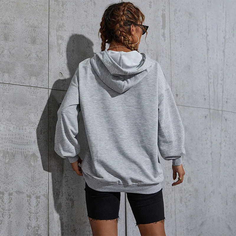 Autumn New Hooded Thin Street Printing Sweater