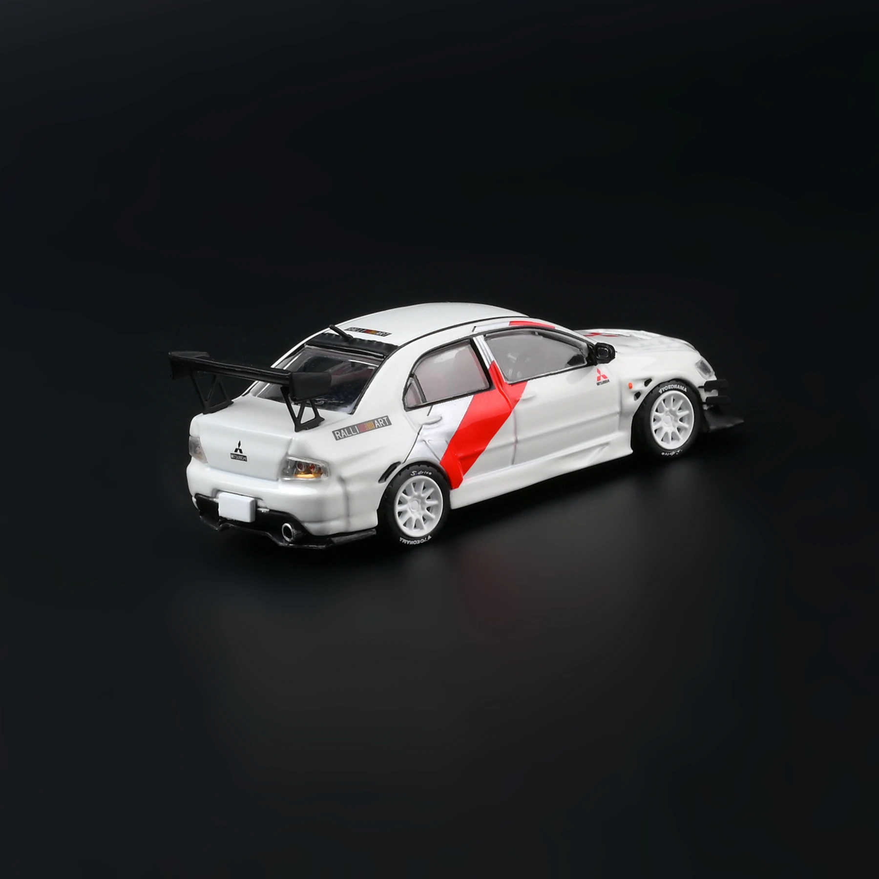 CM Model 1/64 Model Car Lancer EVO IX Ralliart White JDM Diecast Racing Car Gift for Collection With Display Case