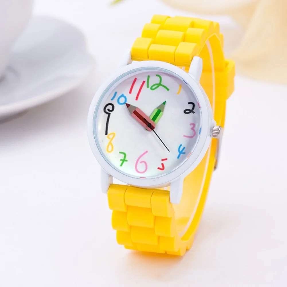 Jam Tangan Quartz Tampilan Analog Pensil Angka Arab untuk Anak-anak Fashion 2021 Jam Tangan Anak Relogio Digital Horloges Manne