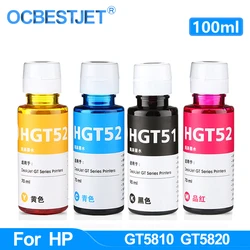 Kit de recharge d'encre pour imprimante à jet d'encre, 100ML par bouteille, pour toutes les séries HP GT51 GT52, GT5810 GT5820 GT 5810 GT 5820