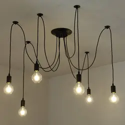 Vintage Spider Chandelier Pendant Light Retro Hanging Lamps E27 Edison Bulb Industrial Hanging lamps