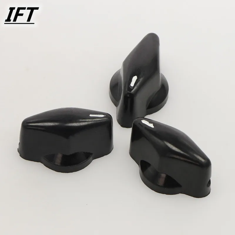 3pcs x Black Plastic Rotary Switch Knobs Cpas 6mm Dia Shaft Hole