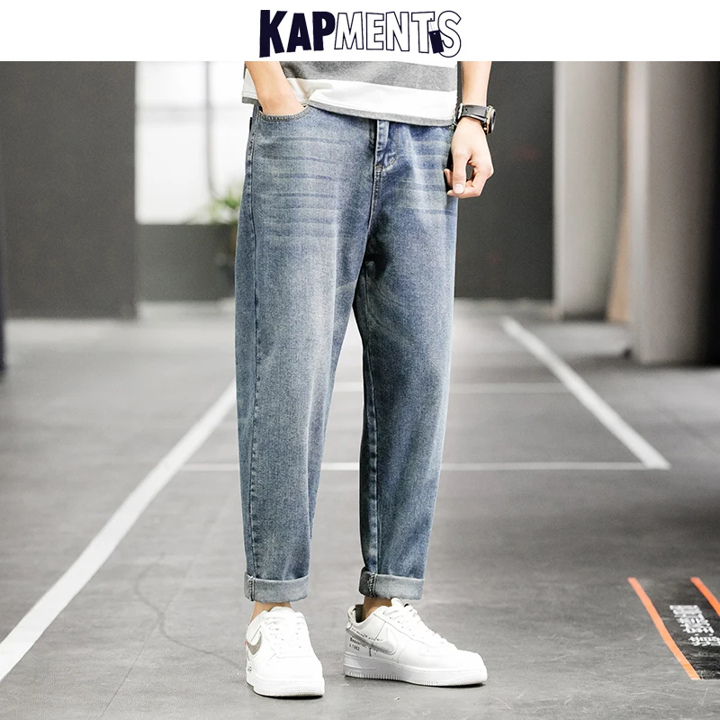 KAPMENTS Men Vintage Japanese Streetwear Harem Jeans Pants 2023 Mens  Harajuku Straight Denim Pants Male Korean Kpop Baggy Jeans