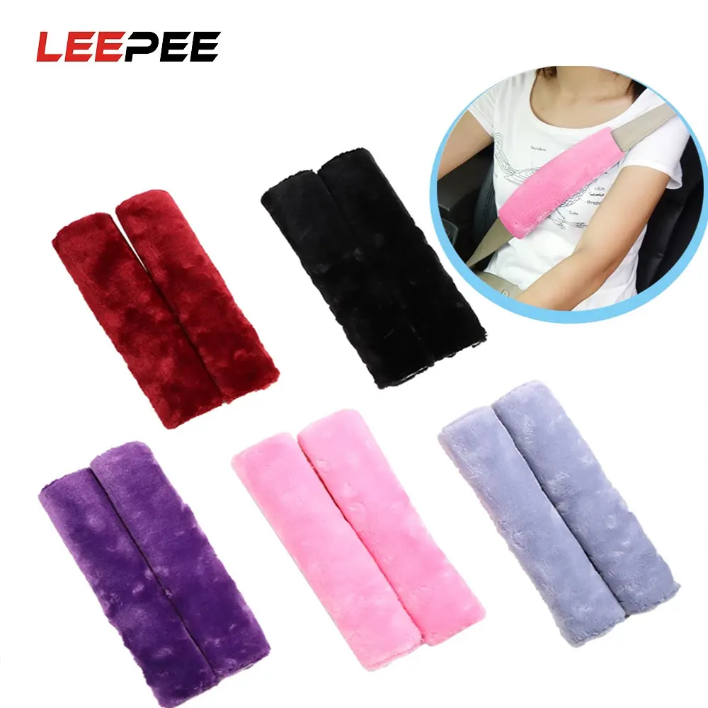 

2pcs Soft Car Seatbelt Cover Comfortable Driving Pillow Pad Seat belt Safety Strap Cover Shoulder Pads Universal Car Accessories