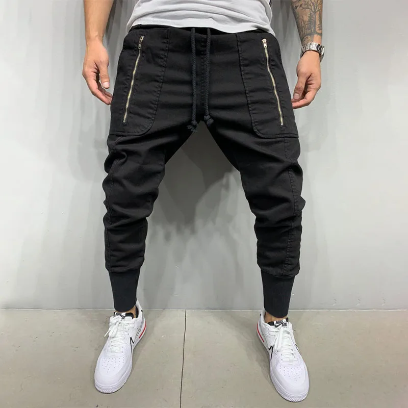 Pantaloni Cargo uomo 2021 Hip Hop Streetwear cotone moda Casual Multi-tasca cerniera pantaloni a matita uomo pantaloni sportivi da jogging verdi