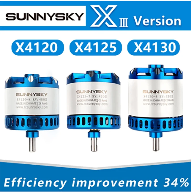 SUNNYSKY X4120-III X4125-III X4130-III 650K550KV 420KV 515KV 520KV Brushless Motor for RC Quadcopter Airplanes Fixed Wing Plane