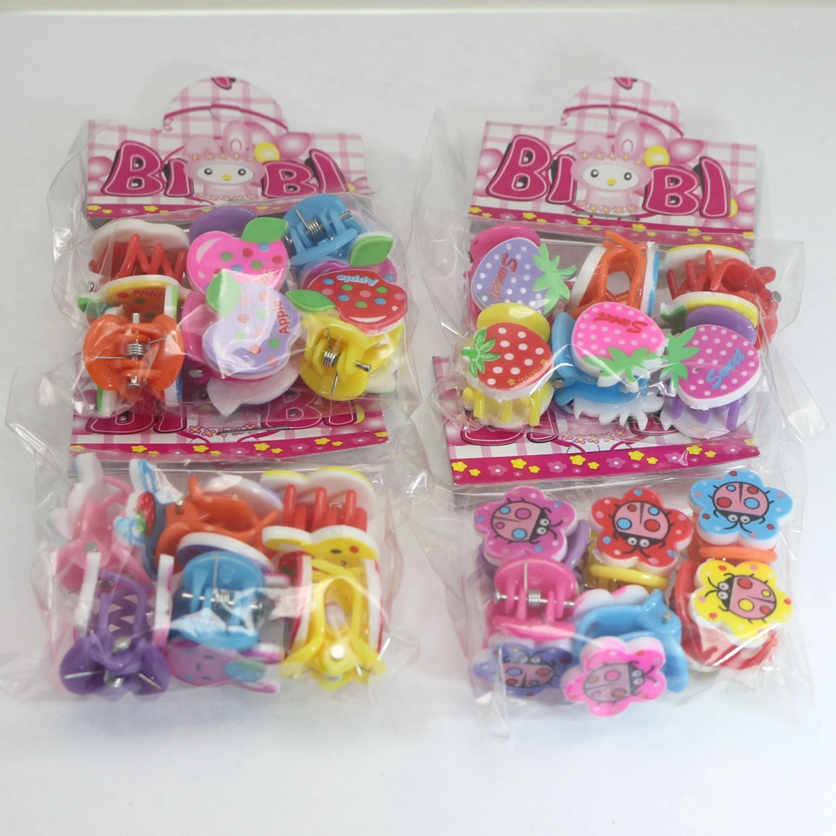 24 Assorted Cute Plastic Mini Cartoon Hair Claw Clamps Small Hair Clips