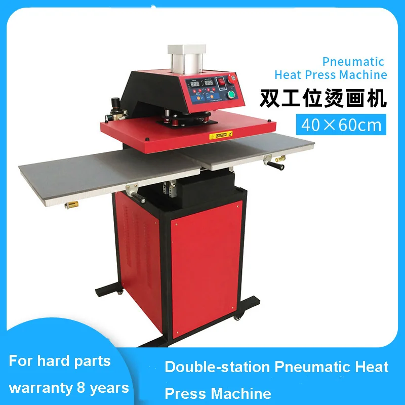 factory double-station  pneumatic heat printing machine 4060 auto heat pess machine