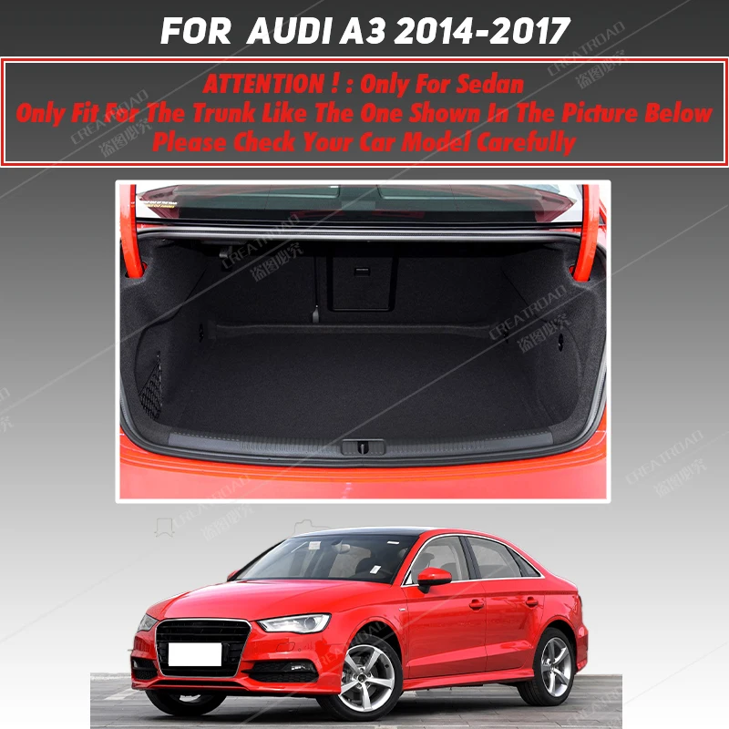 MIDOON Car trunk mat for Audi A3 Sedan 2014 2015 2016 2017 cargo liner carpet interior accessories cover