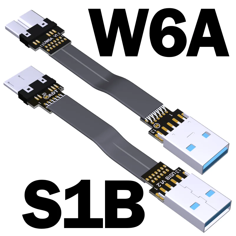 Плоский Удлинительный кабель USB 3.0 Type-A на Micro USB 5 Гбит/с, Складывающийся под углом 90 градусов Micro-B Male Female FPC FPV, шнур для аэрофотосъемки