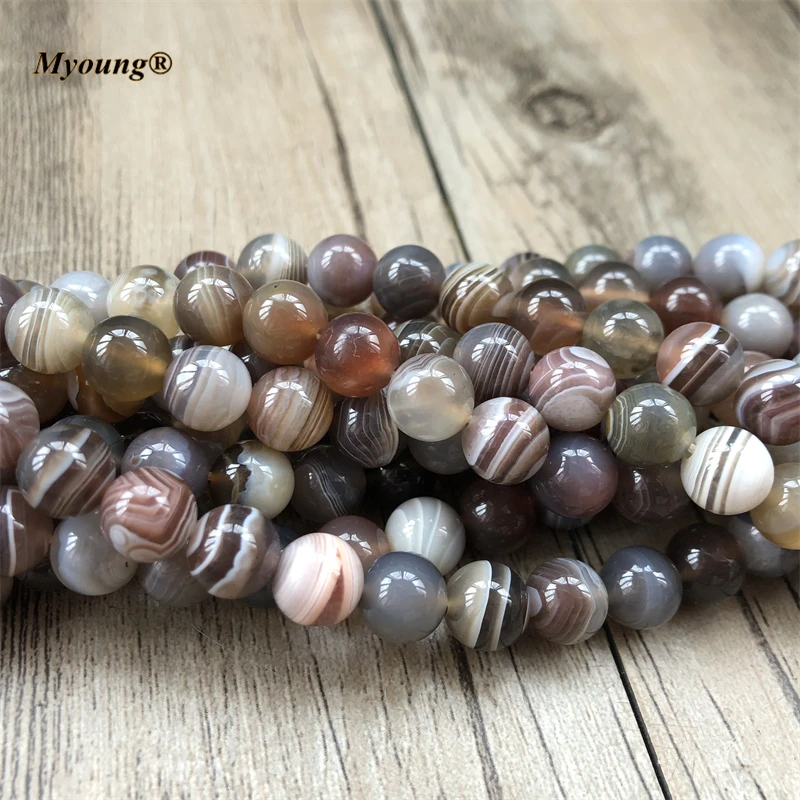 Wholesale Natural Stone Botswana Agates Round Loose Beads For DIY Jewelry Braceet Necklace Making MY210553