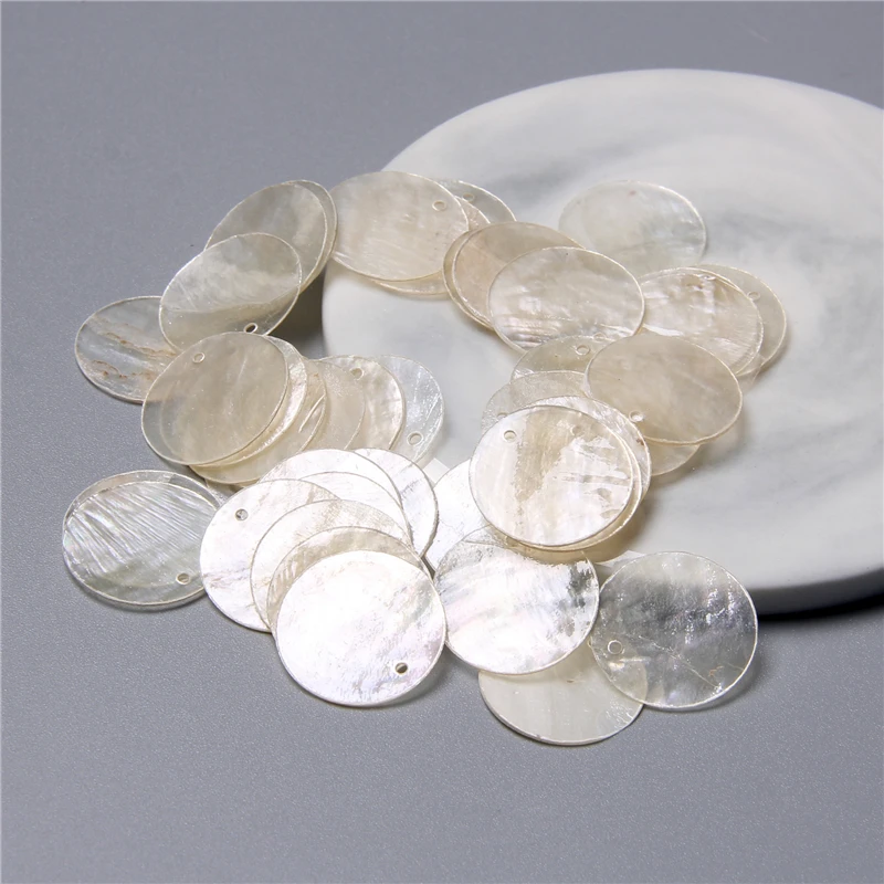 Natürliche transparente runde Muschelstücke für die Schmuckherstellung, Ohrringe, lose Bulk-Muschel-Charm-Perlen, Zubehör, handgefertigter Schmuck zum Selbermachen – Detail 8