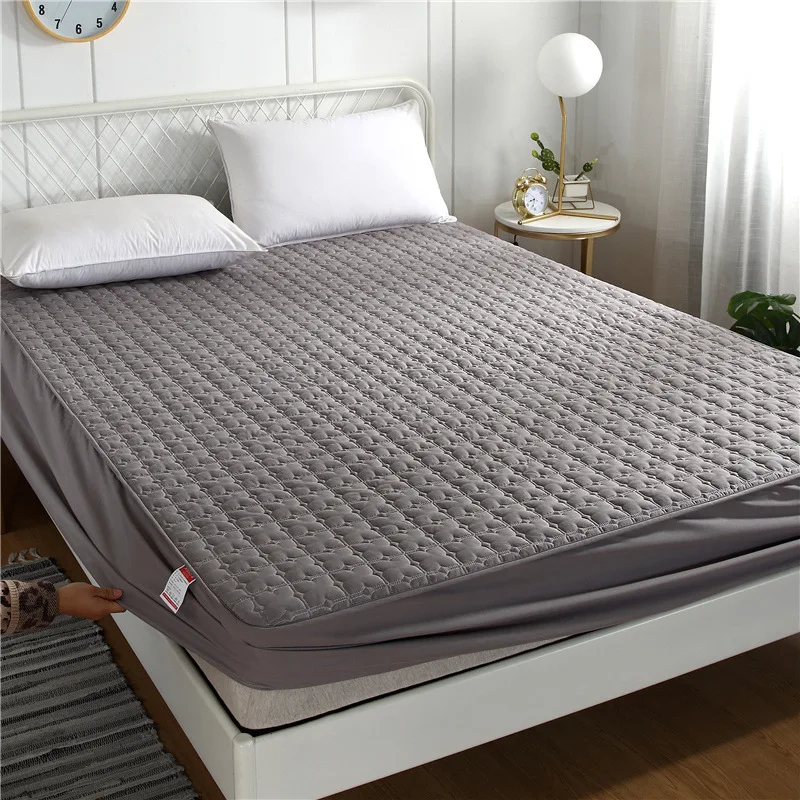 

Thicken Quilted Mattress Cover King Queen Fitted Bed Sheet Anti-Bacteria Mattress Topper Air-Permeable Bed Cover