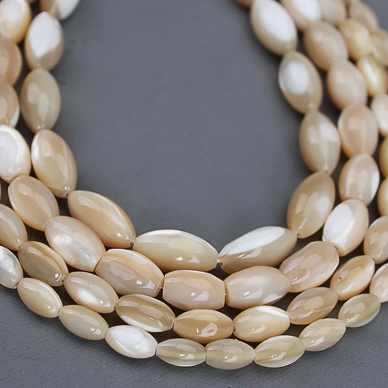 CAMDOE DANLEN Natural Shell Rice shape Brown Trochus Top Shell Stone Beads Fit DIY Necklace Strand 15\'\' Beads For Jewelry Making