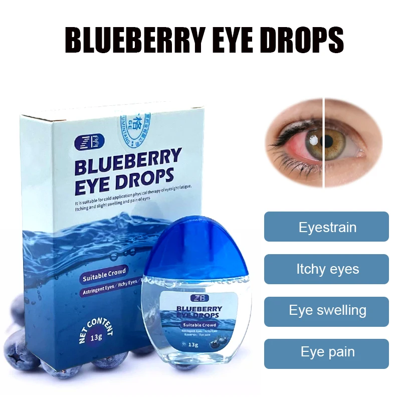 Blueberry Eye Drop Relieves Red Eyes Discomfort Blurred Vision Dry Itchy Eyes Clean Detox Care Dressing