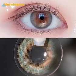 MORNINGCON leaf Pink pink Myopia Prescription Soft Colored Contact Lenses For Eyes Small Beauty Pupil Make Up Natural Yearly