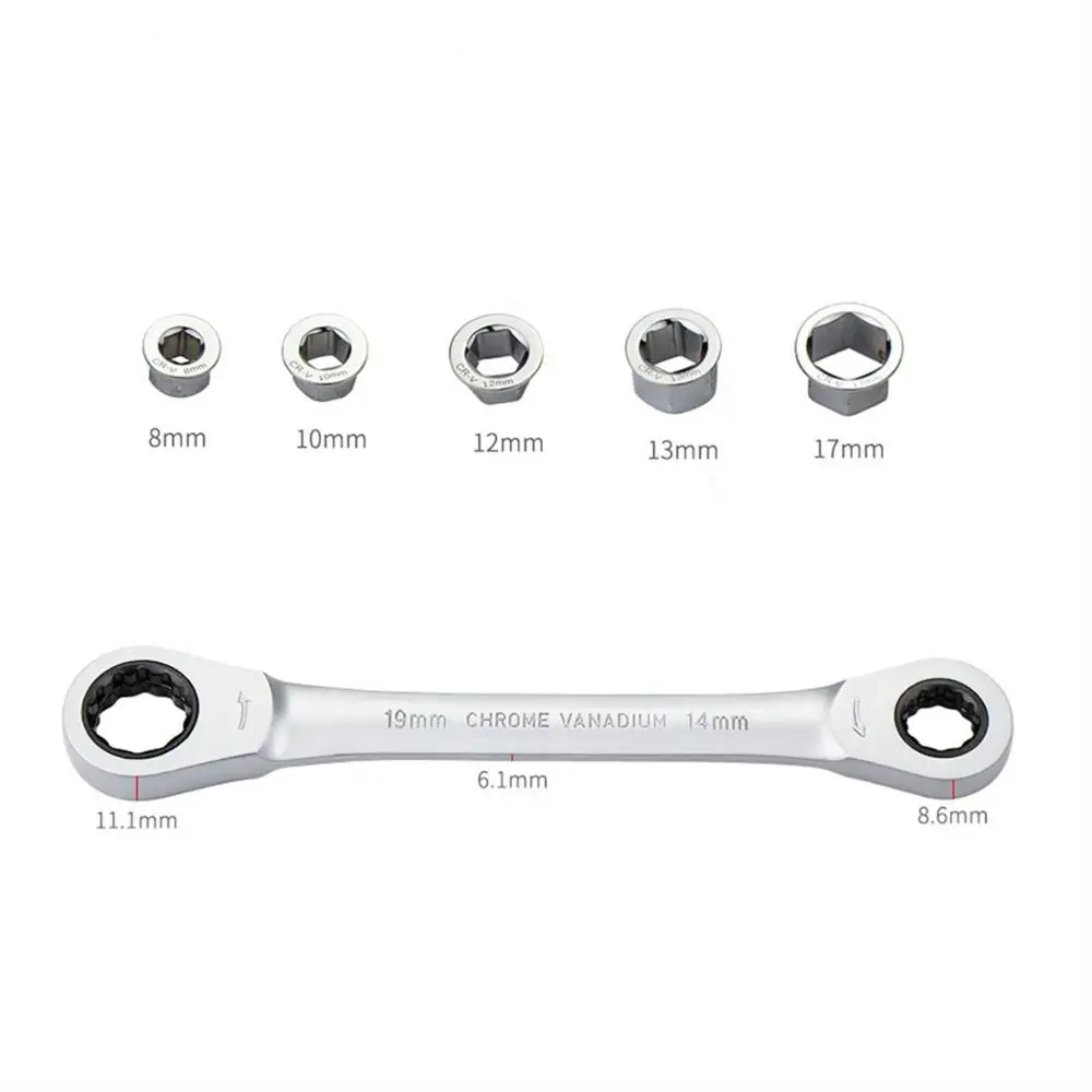 Multi-Function Ratchet Set Mechanic Universal Socket Set 7 In 1 Double Head Reversible Ratchet Combination Spanner