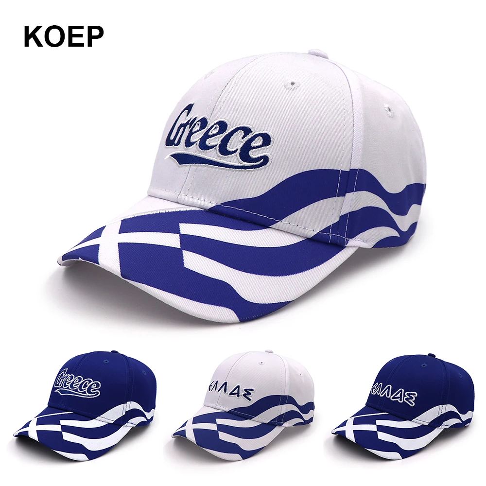 KOEP Wholesale Spring Fashion Baseball Cap Snapback Greece Flag Caps For Women Summer Mesh Trucker Hat Girl Unisex Hip-Hop Hats