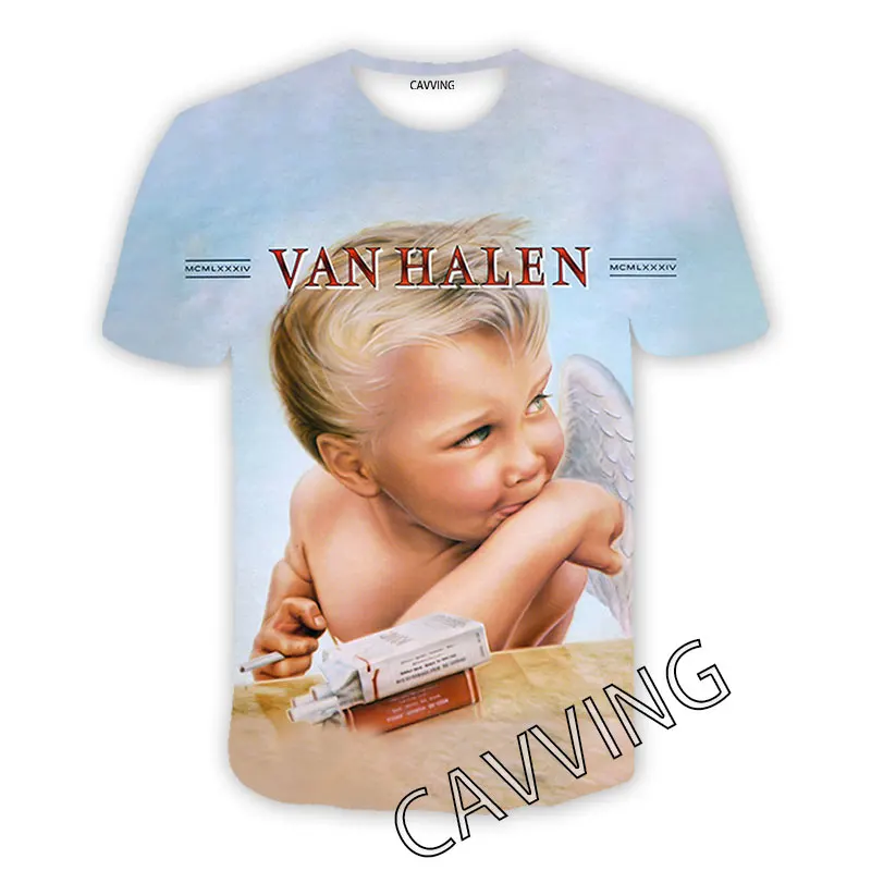 CAVVING 3D Printed Van Halen Band Casual T-shirts  Hip Hop T Shirts Harajuku Styles Tops Clothing for Men/women