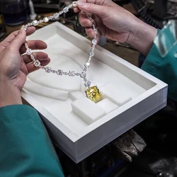Hibride Brand Design Wedding Necklace For Women Bridal Jewelry Yellow Stone Full Cubic Zirconia pendientes mujer moda S-0001