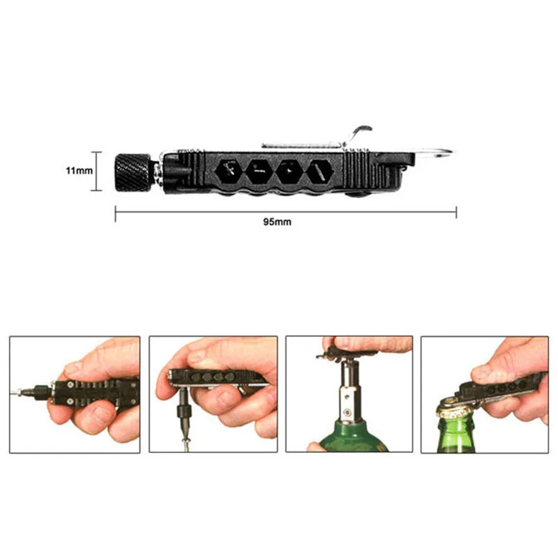 Newest Adjustable Mini Multi-function Screwdriver Outdoor Portable Tool Set With LED Night Light Use For Outdoor Camping