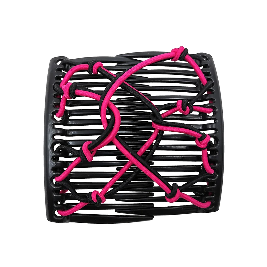 المنسوجة يدويا حبل الشعر Combs مقاطع الشعر مطاطا بسط الشعر مشط مقاطع مزدوجة للنساء الفتيات الشعر ملحقات للتزيين