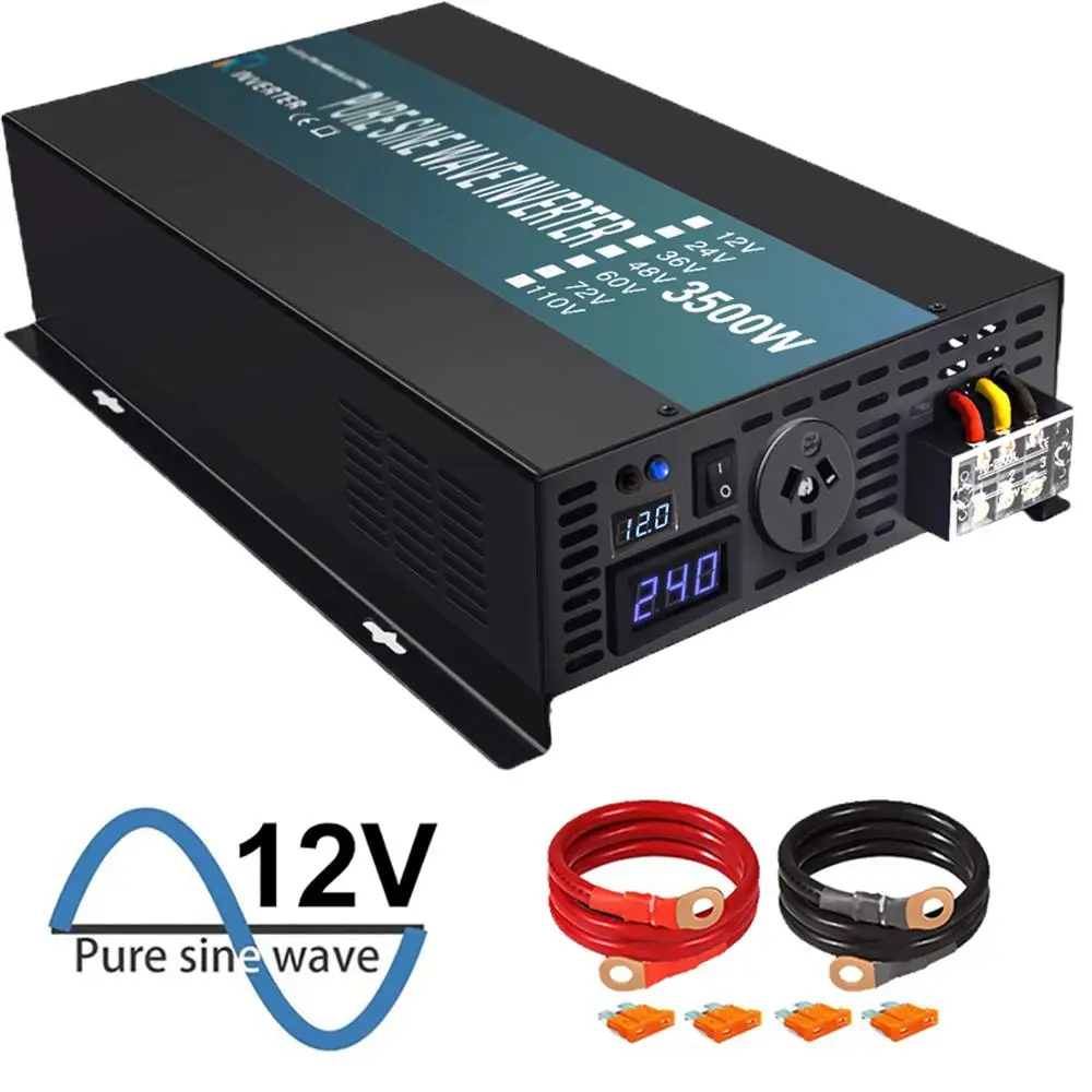 

Pure Sine Wave Inverter 3500W Car Battery Home Use DC 12v/24v/36V/48V To AC 120V/240V Power Bank Converter Solar Inverter