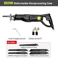 850W Powerful Reciprocating Saw Adjustable Speed Deformable Multi-function Electric Saw For Wood Metal Plastic Meat Cutting Tool