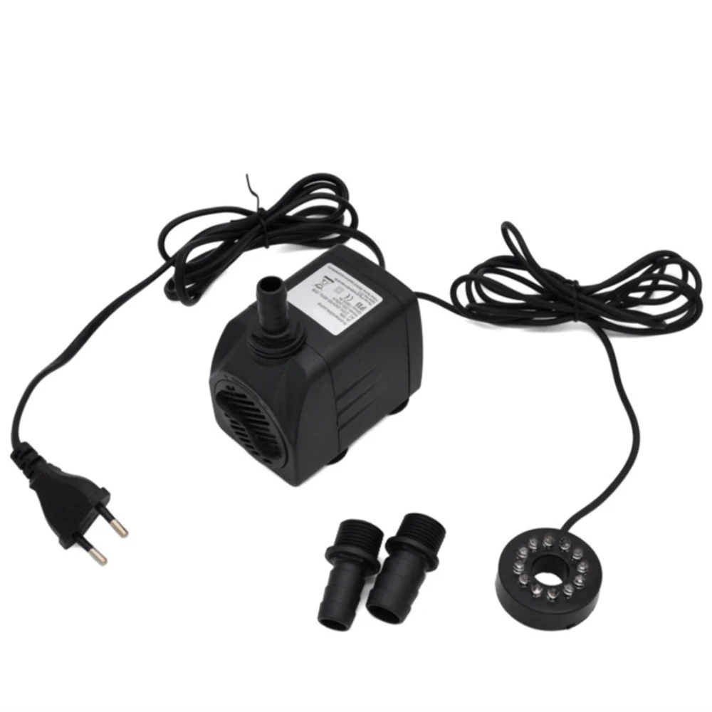 

Rockery fish tank fountain aquarium plastic micro water pump 16w12led lamp home 220v high quality silent circulation pump