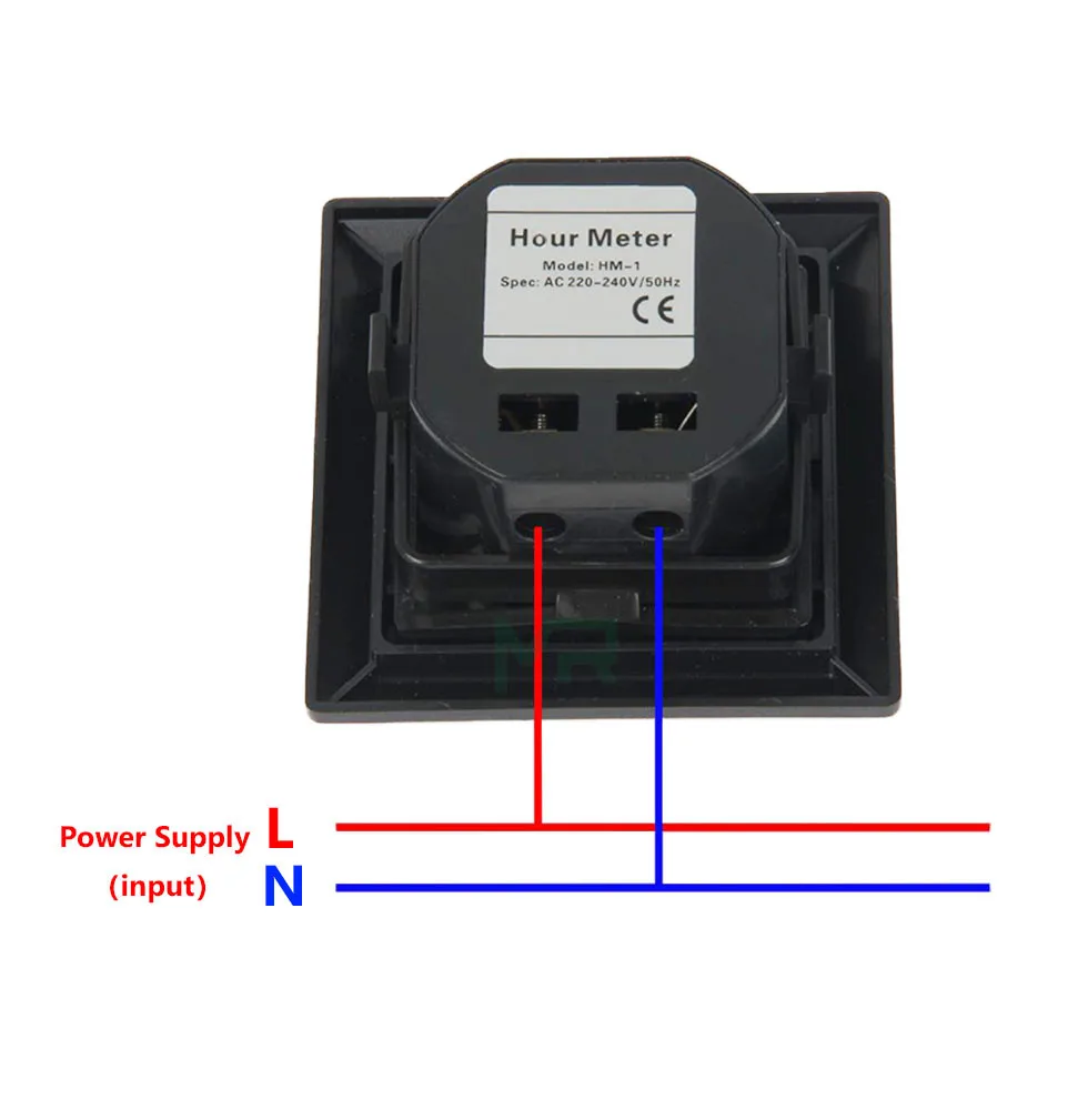 New 50Hz AC 24V 110V 220v Hour meter Non-Resettable square sealed hours timer meter gauge counter HM-1