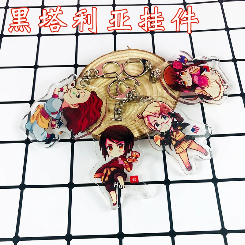 1pc Hetalia Axis Power Very Cute France China Acrylic Keychains Bag Pendant